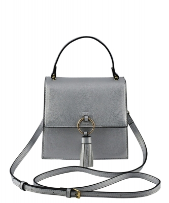 Fashion Ring Tassel Flap Crossbody Satchel PF706 SILVER/
